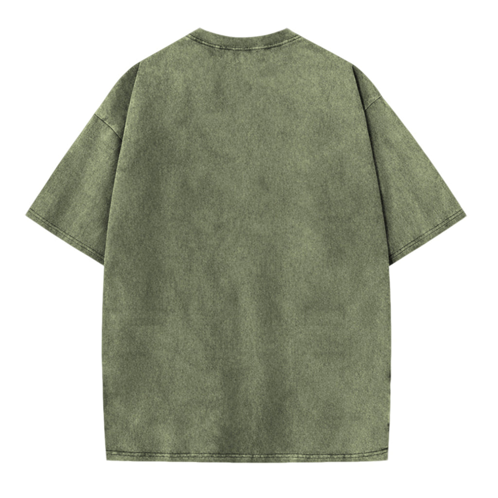 Funny Frog Illustration Washed T-shirt