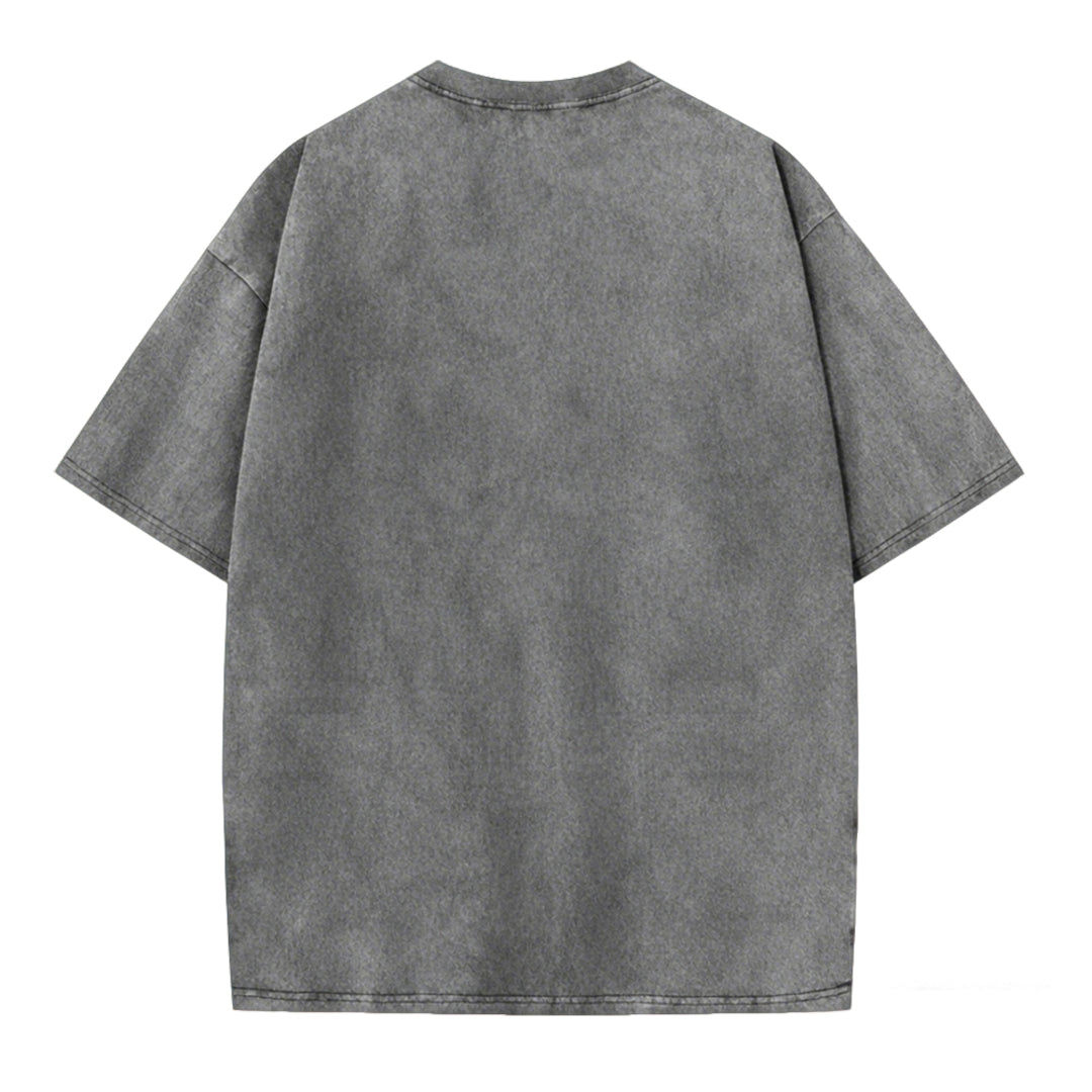 Funny Frog Graphic Printed Washed T-shirt