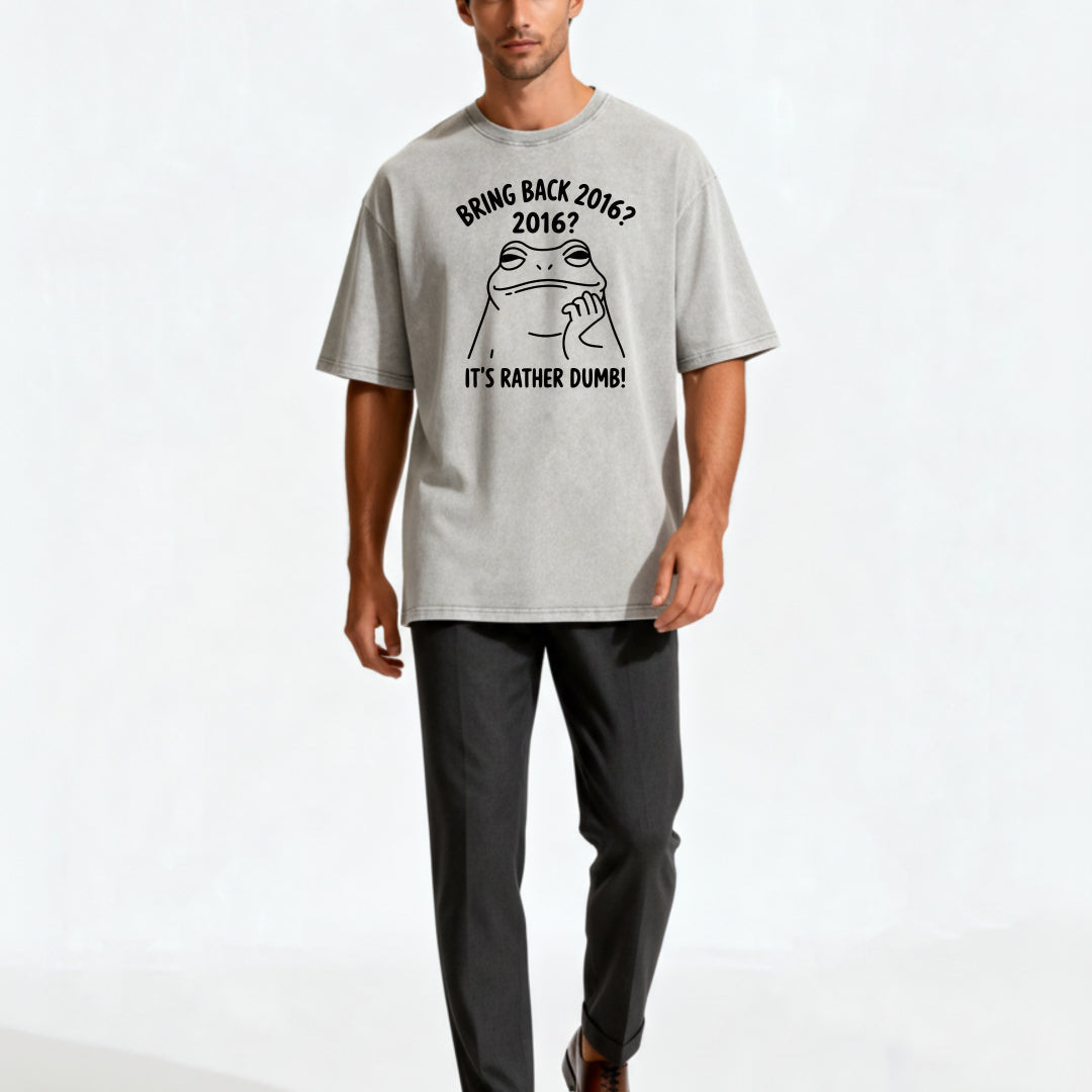 Vintage Aesthetic Streetwear Sarcastic Pepe Frog Graphic Washed T-Shirt